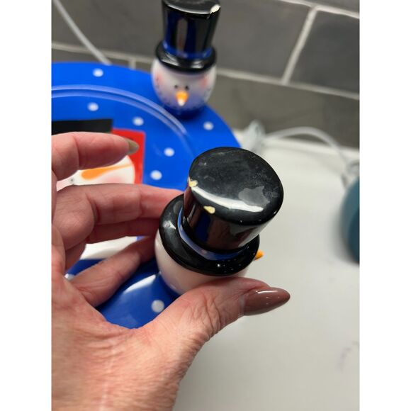 VINTAGE Kirkland's Holiday Snowman Cheese Plate And Spreader Set - Picture 13 of 16